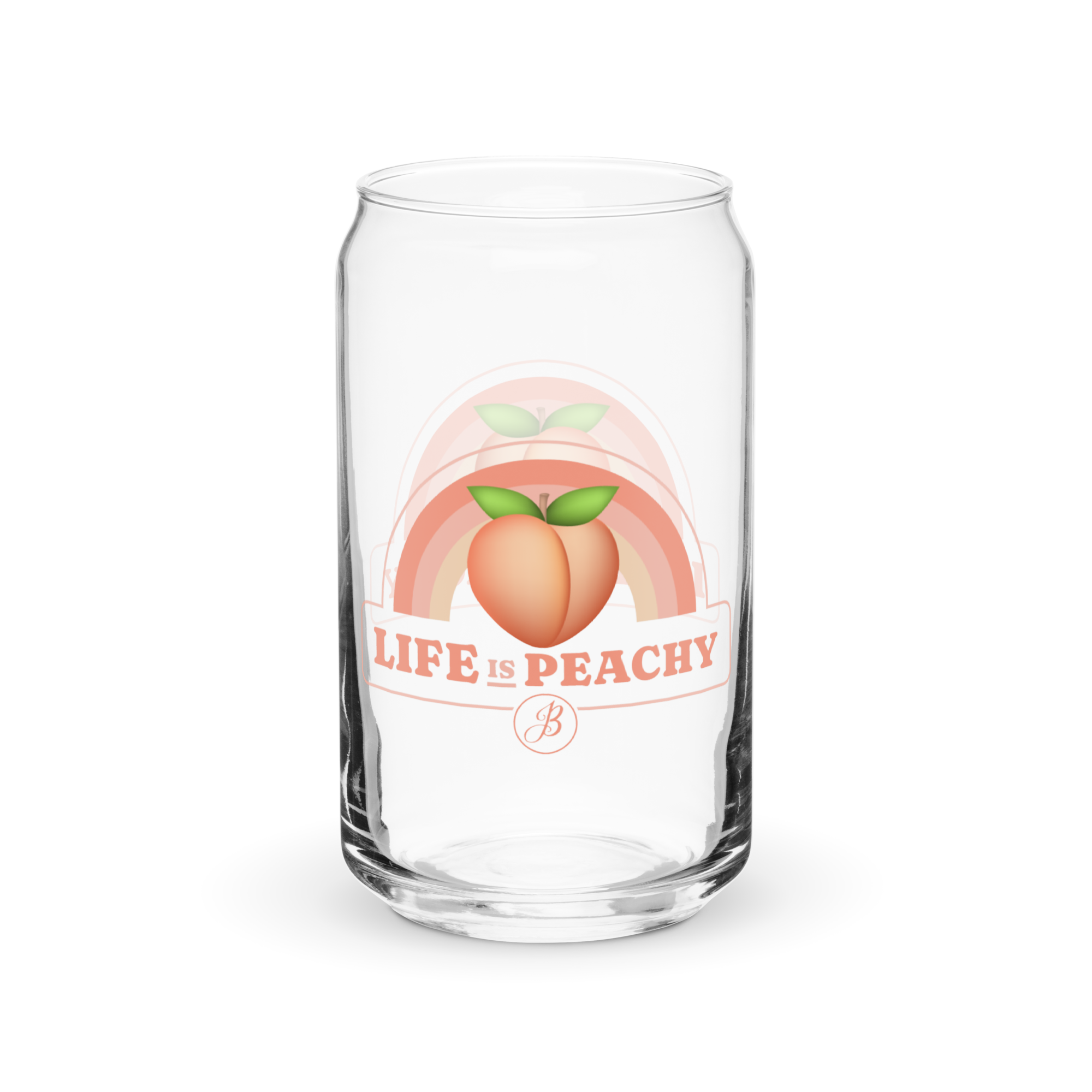 Peachy Can-shaped glass