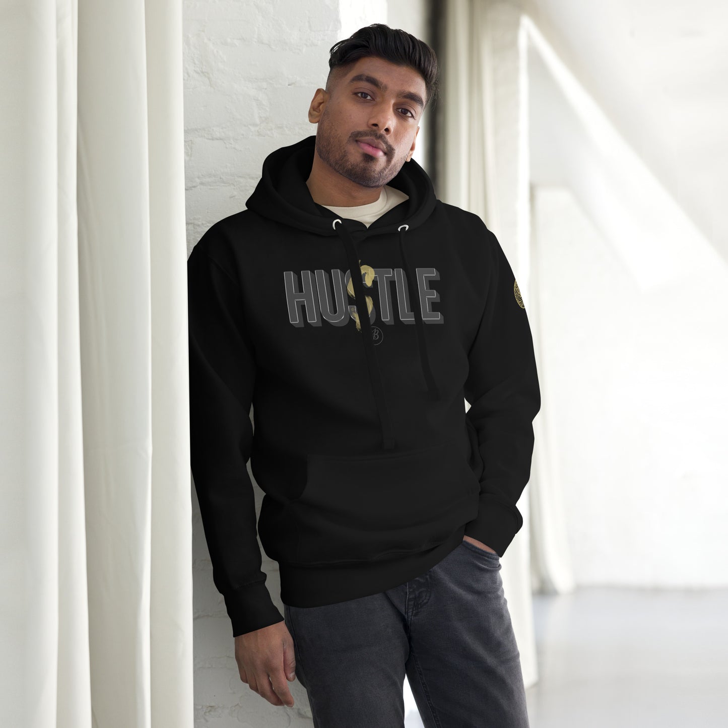 Hustle Black on Black Hoodie