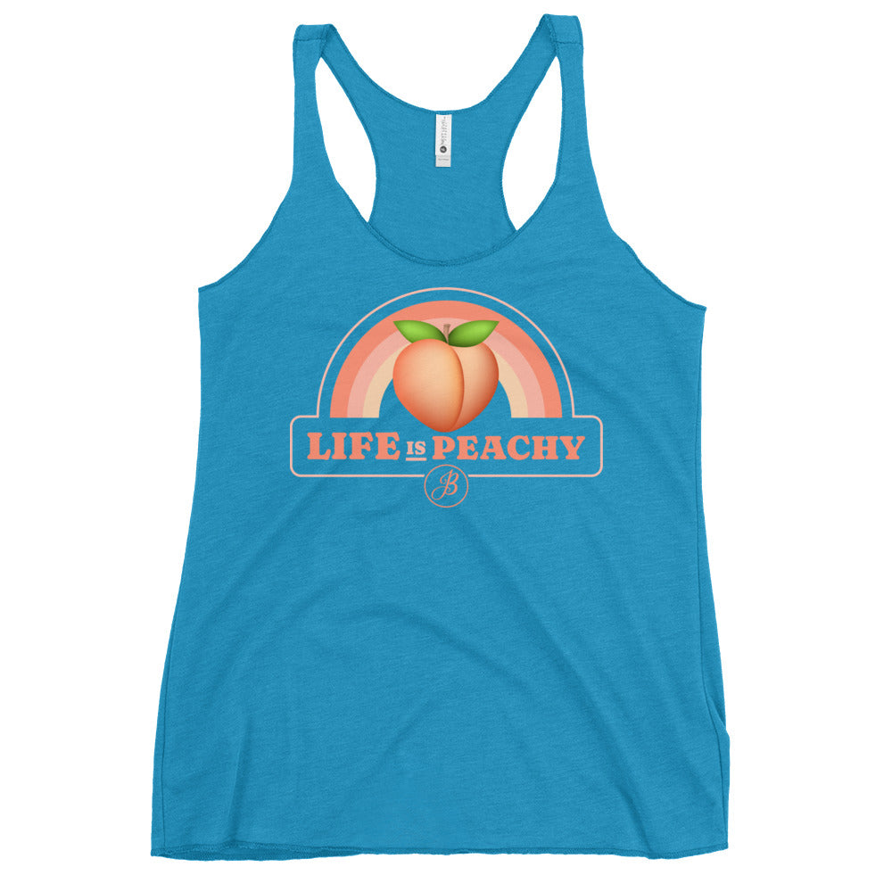 Life is Peachy JB Blue Racerback Tank