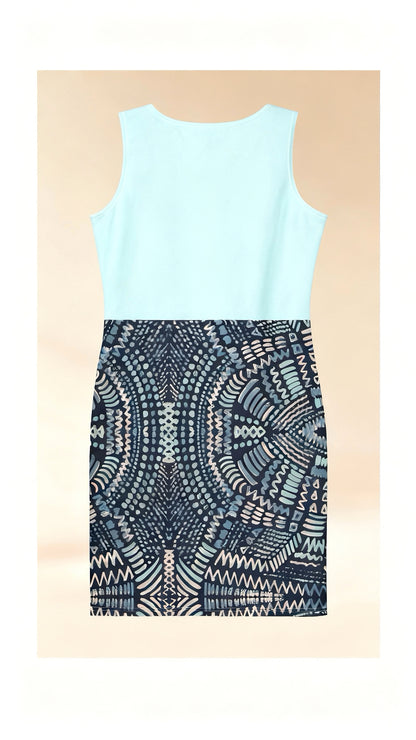 Blue Geo Bodycon dress
