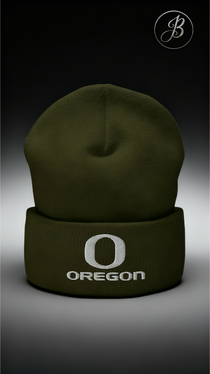Olive Green OREGON DUCKS Beanie