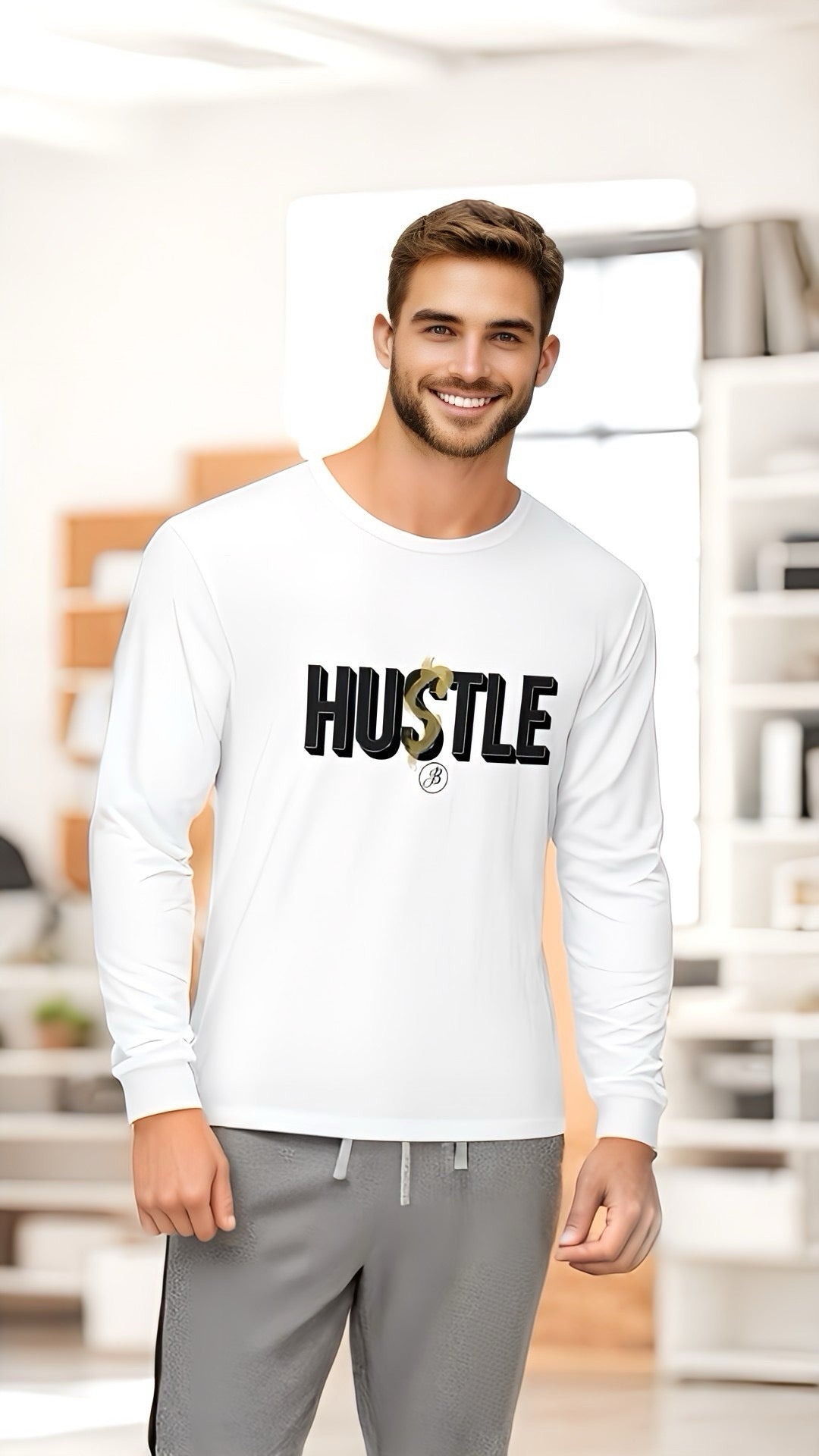 Hustle Long Sleeve Fitted T