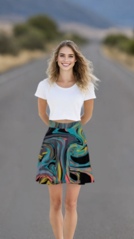 JB Colourful Flare Skirt