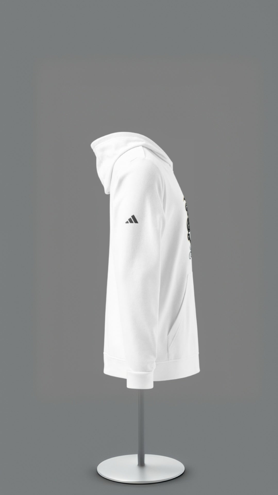 White Adidas JB Skull Hoodie