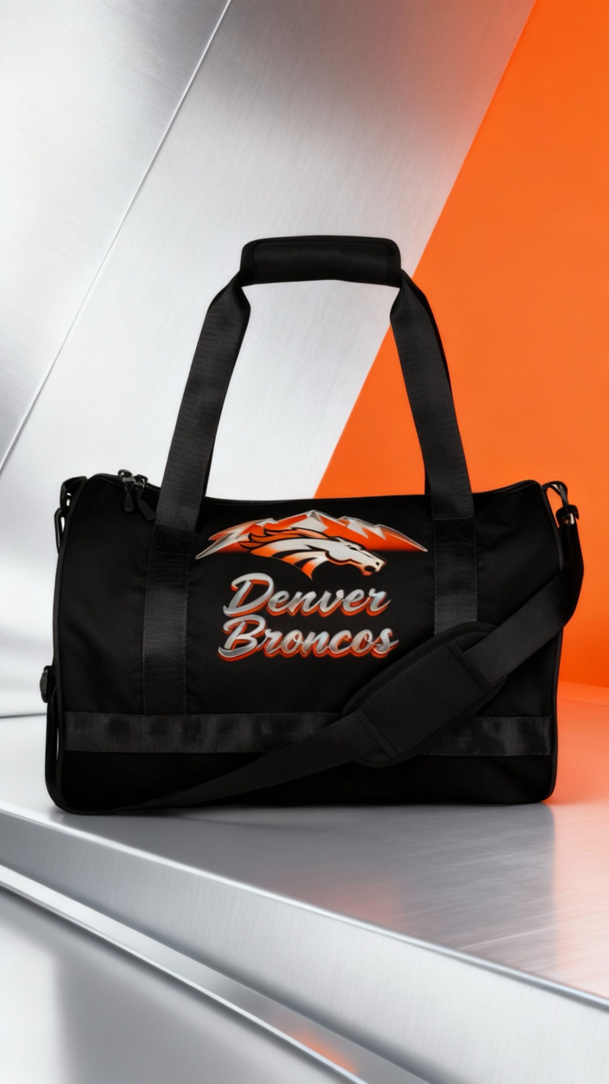 Broncos print gym bag
