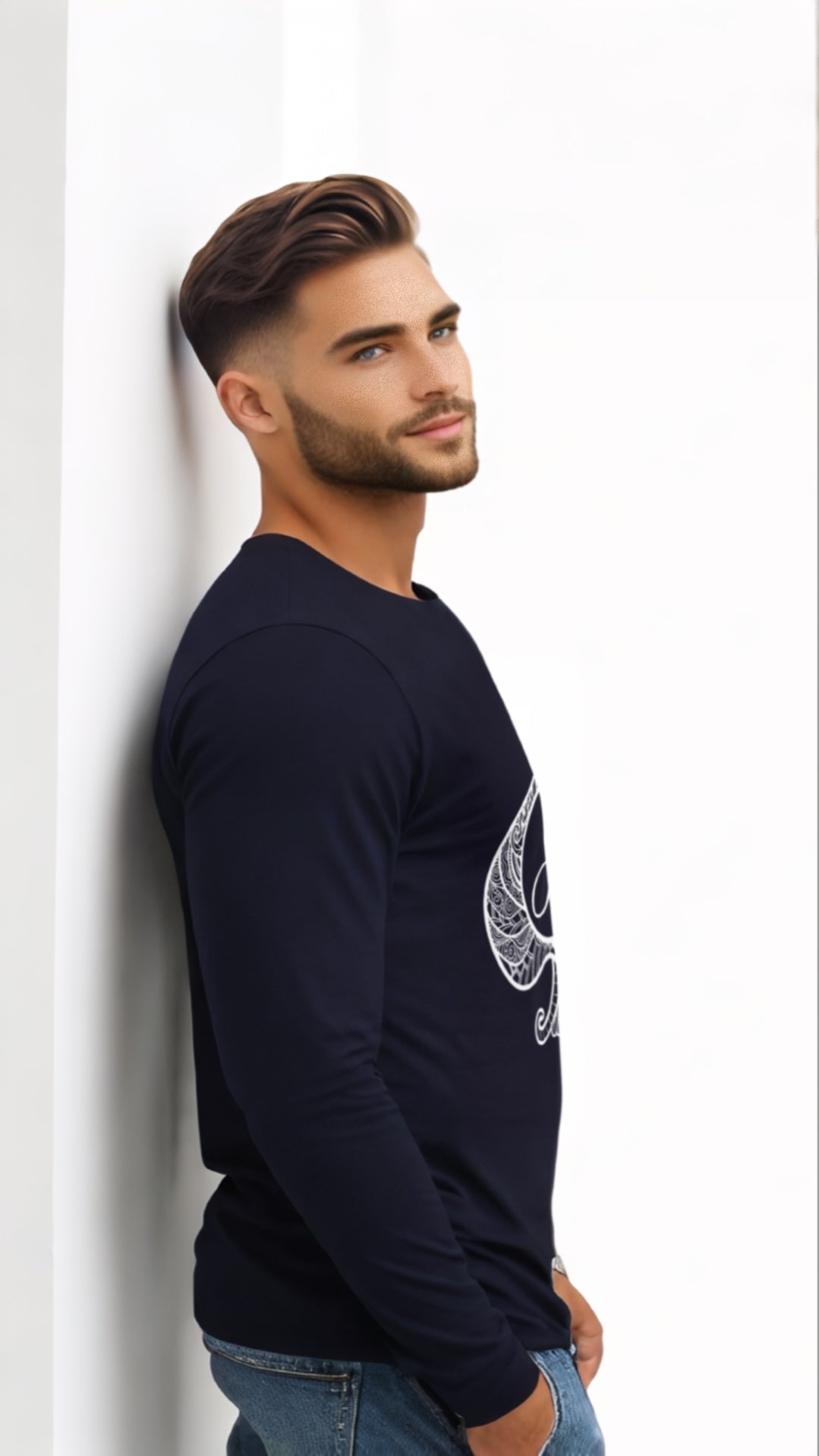 Navy Blue Lucky Me Long Sleeve T