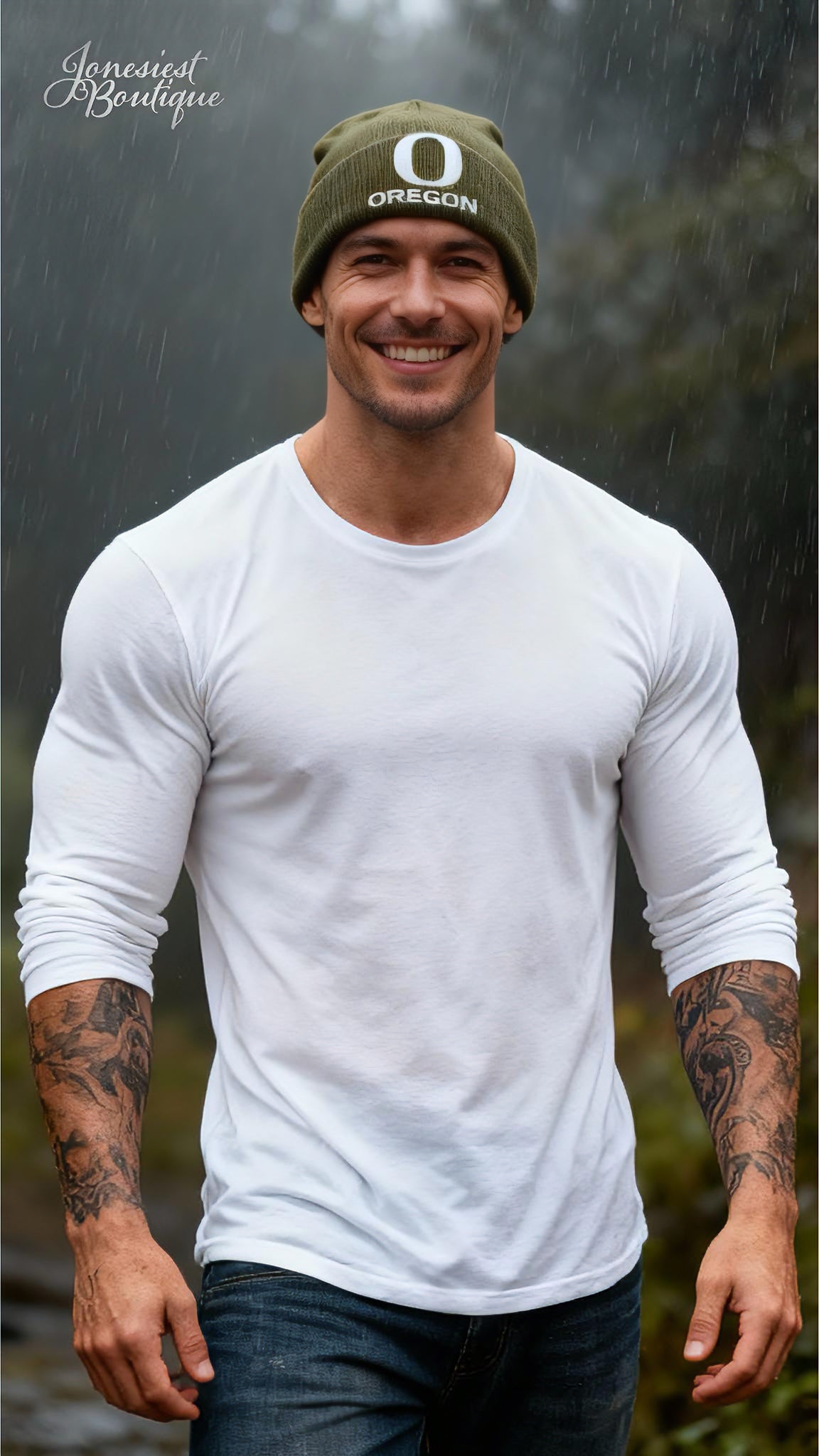 Olive Green OREGON DUCKS Beanie