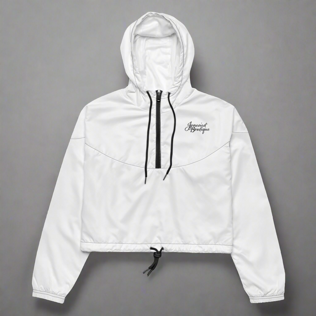 JB White Cropped Windbreaker