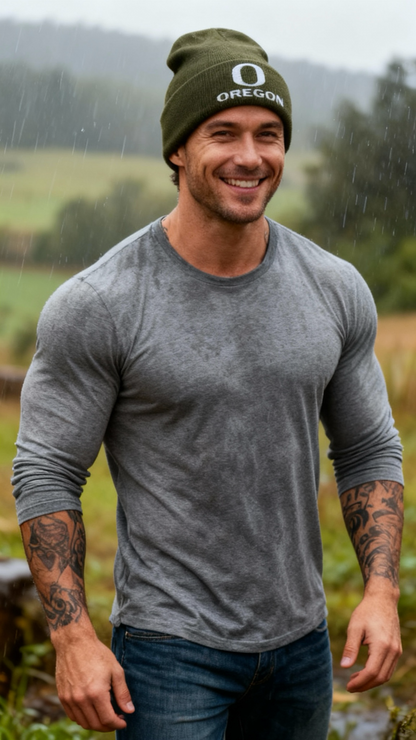 Olive Green OREGON DUCKS Beanie