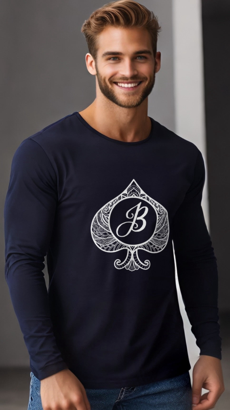 Navy Blue Lucky Me Long Sleeve T