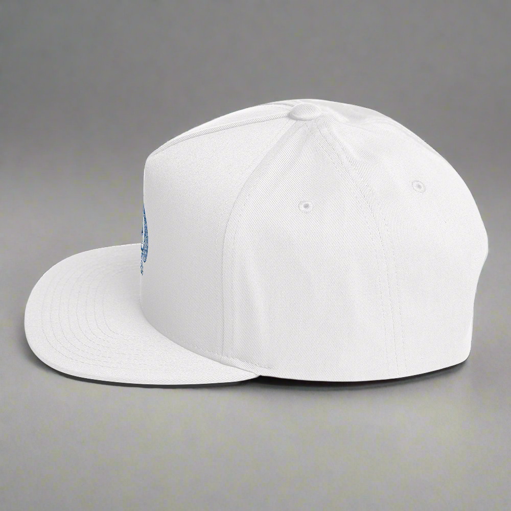 White Flat Bill Lucky Hat