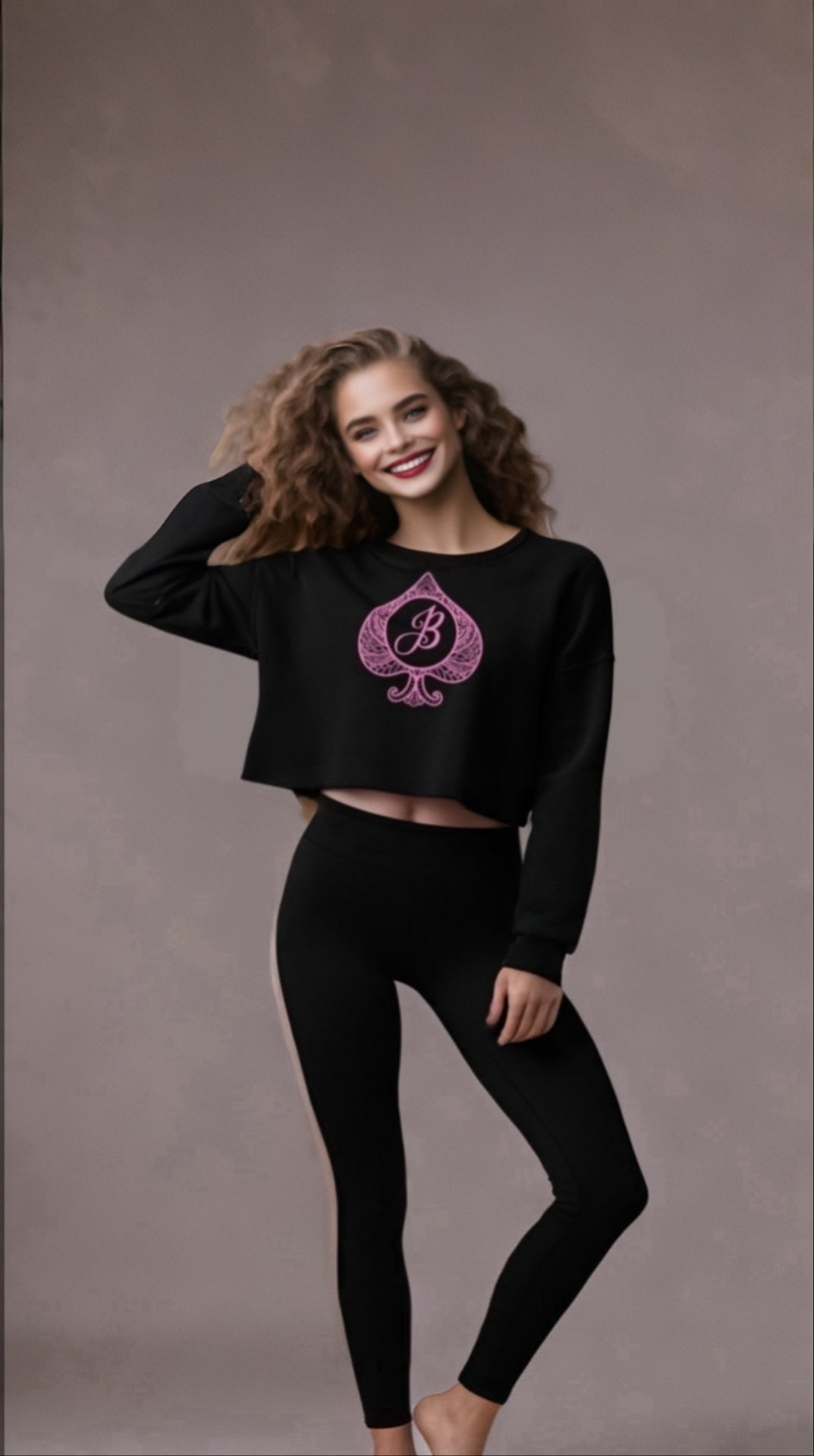 Pink JB Cropped Sweatshirt