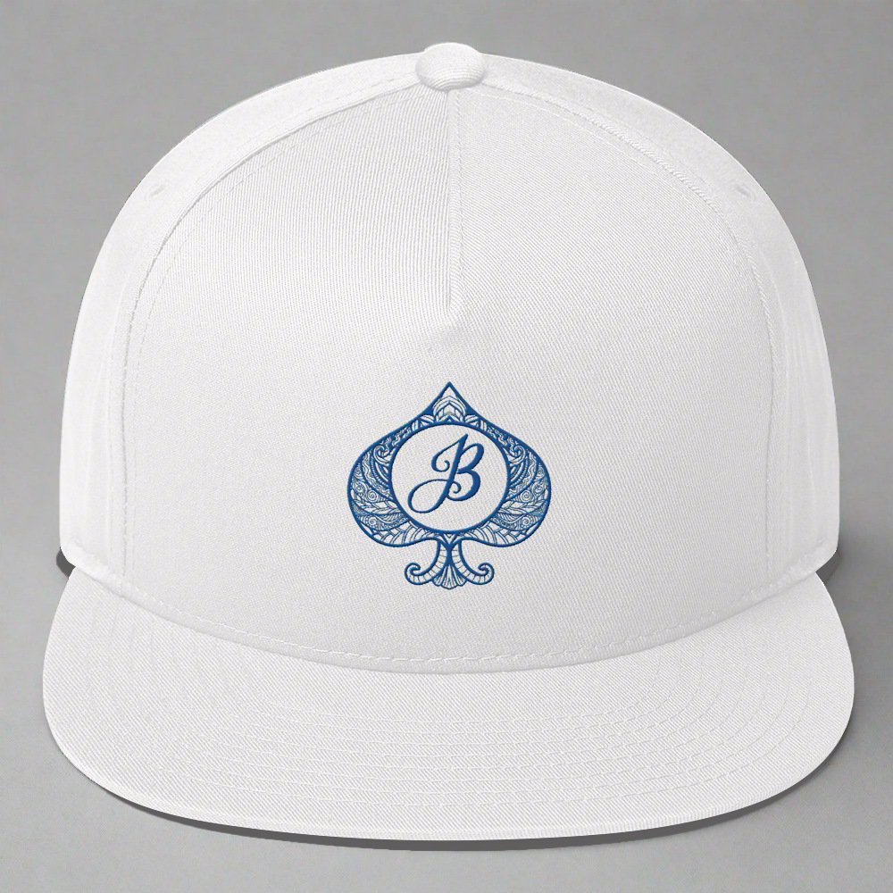 White Flat Bill Lucky Hat