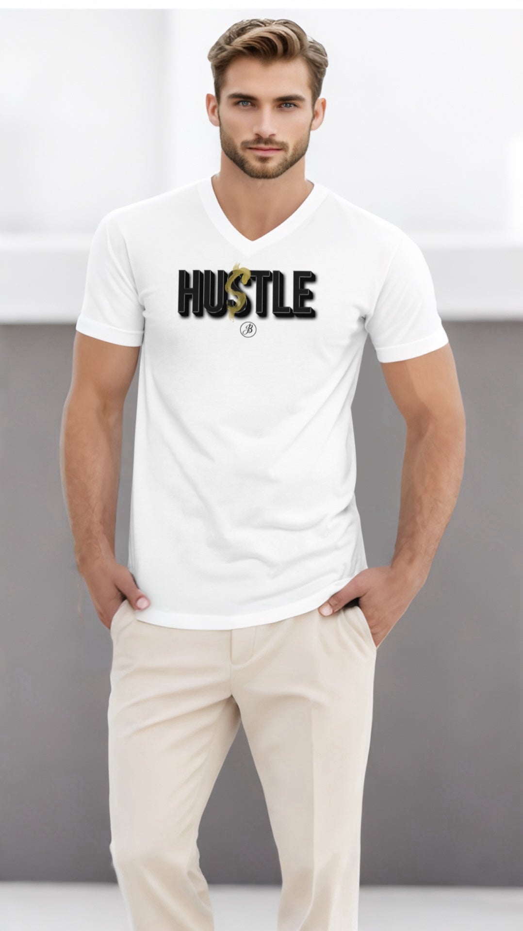 JB Hustle V-neck White