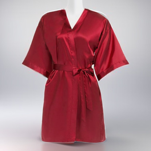 Short Satin Red Robe