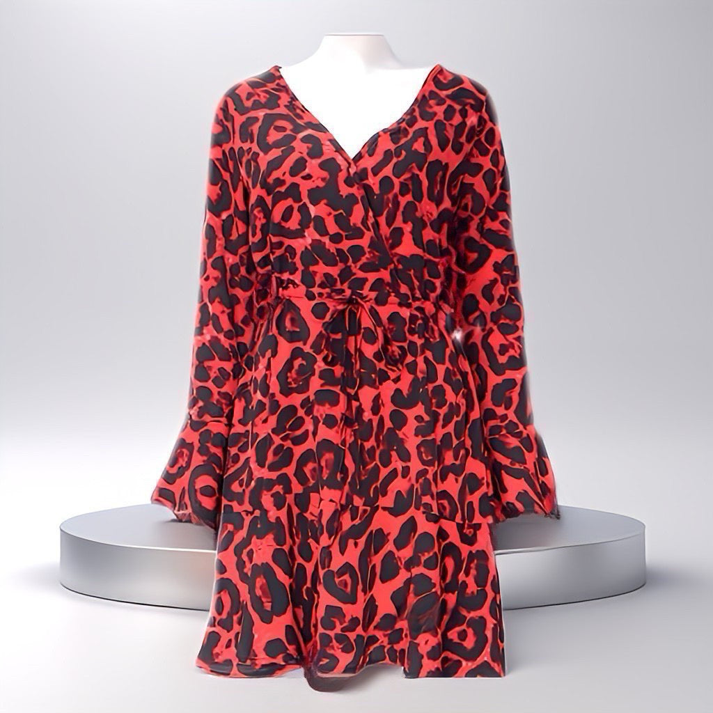 Red Cheetah Print Dress