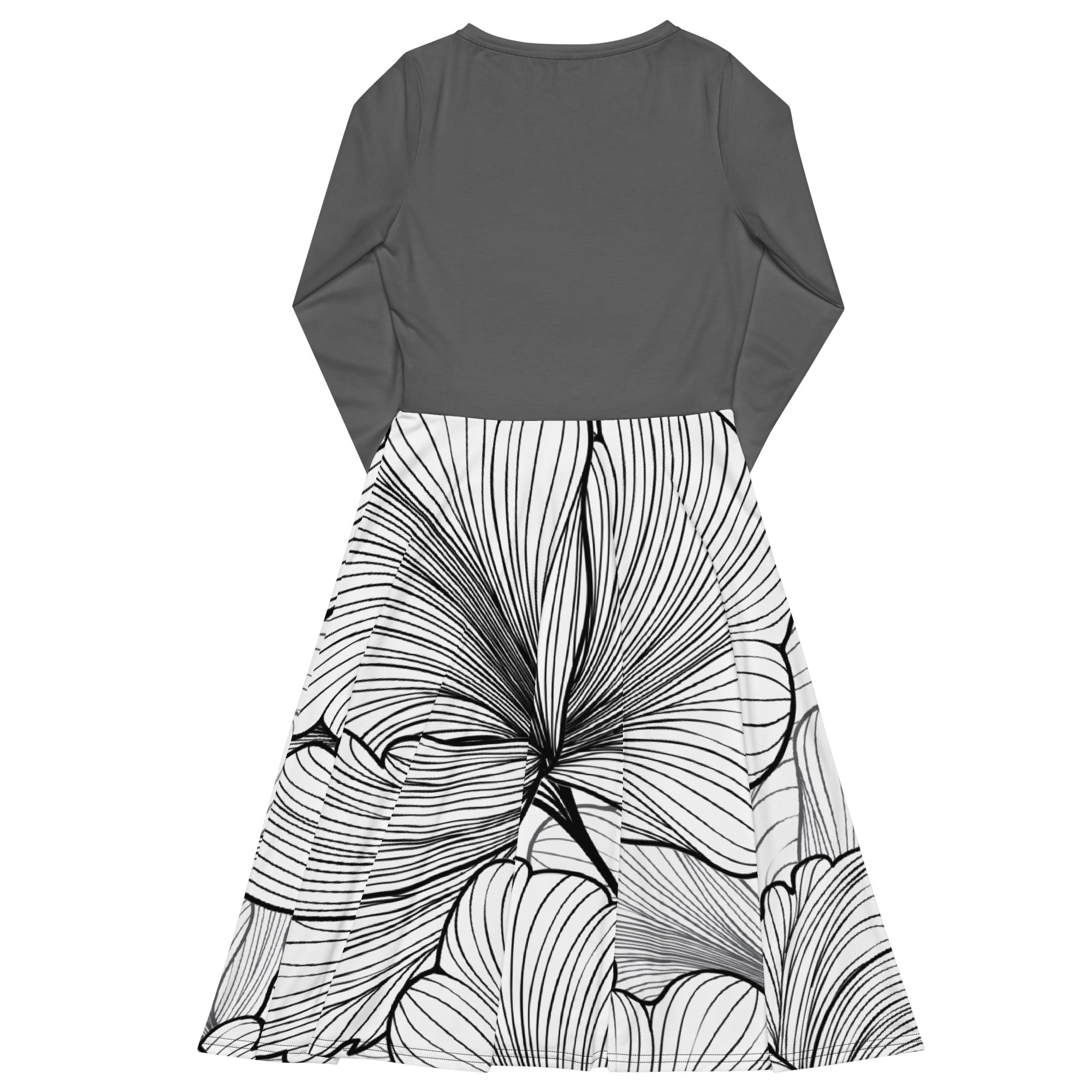 Grey and White midi dress