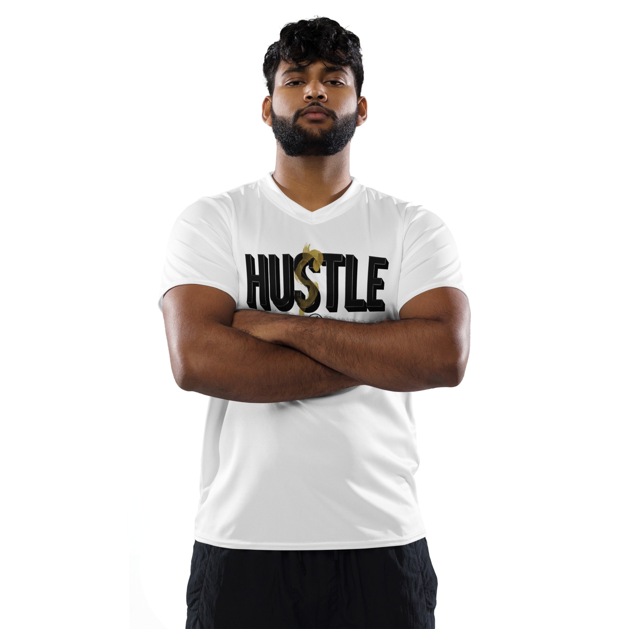 V neck Hustle Sports Jersey T