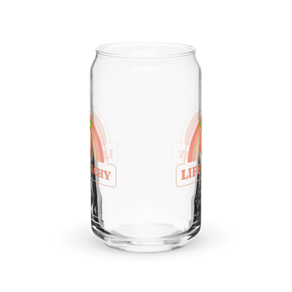 Peachy Can-shaped glass