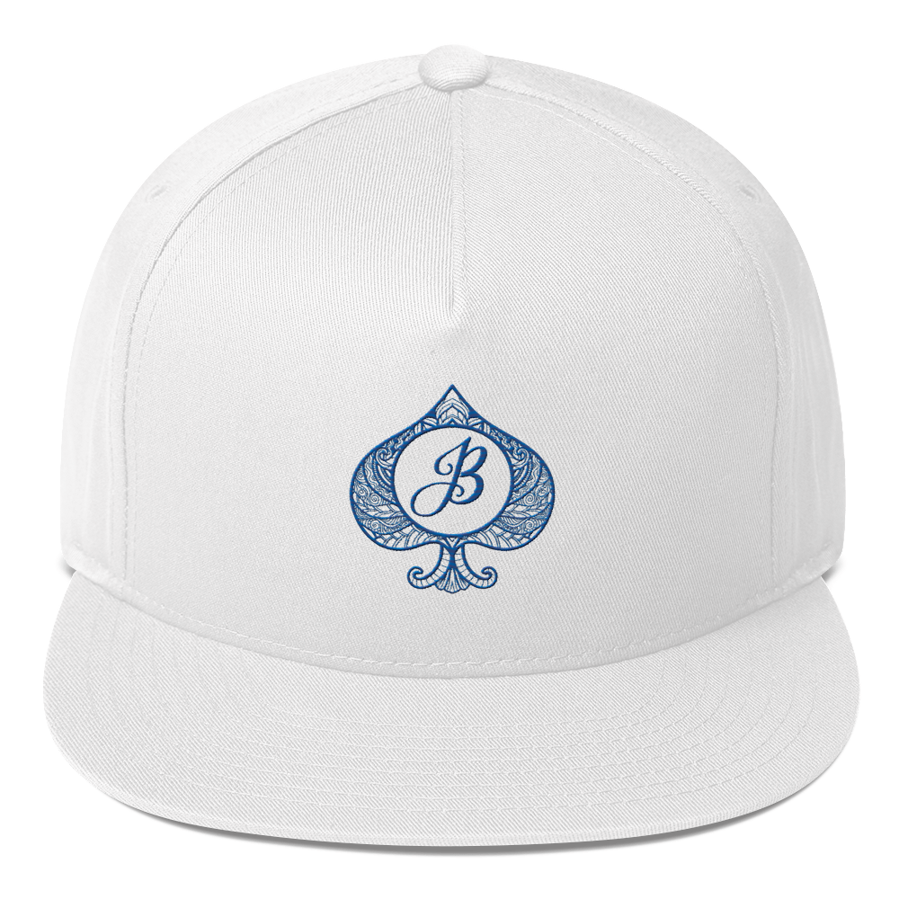 White Flat Bill Lucky Hat