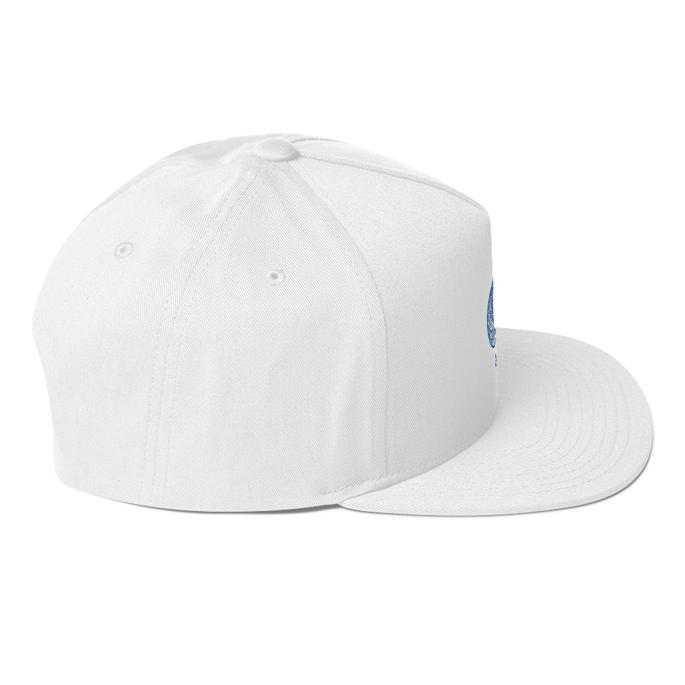 White Flat Bill Lucky Hat