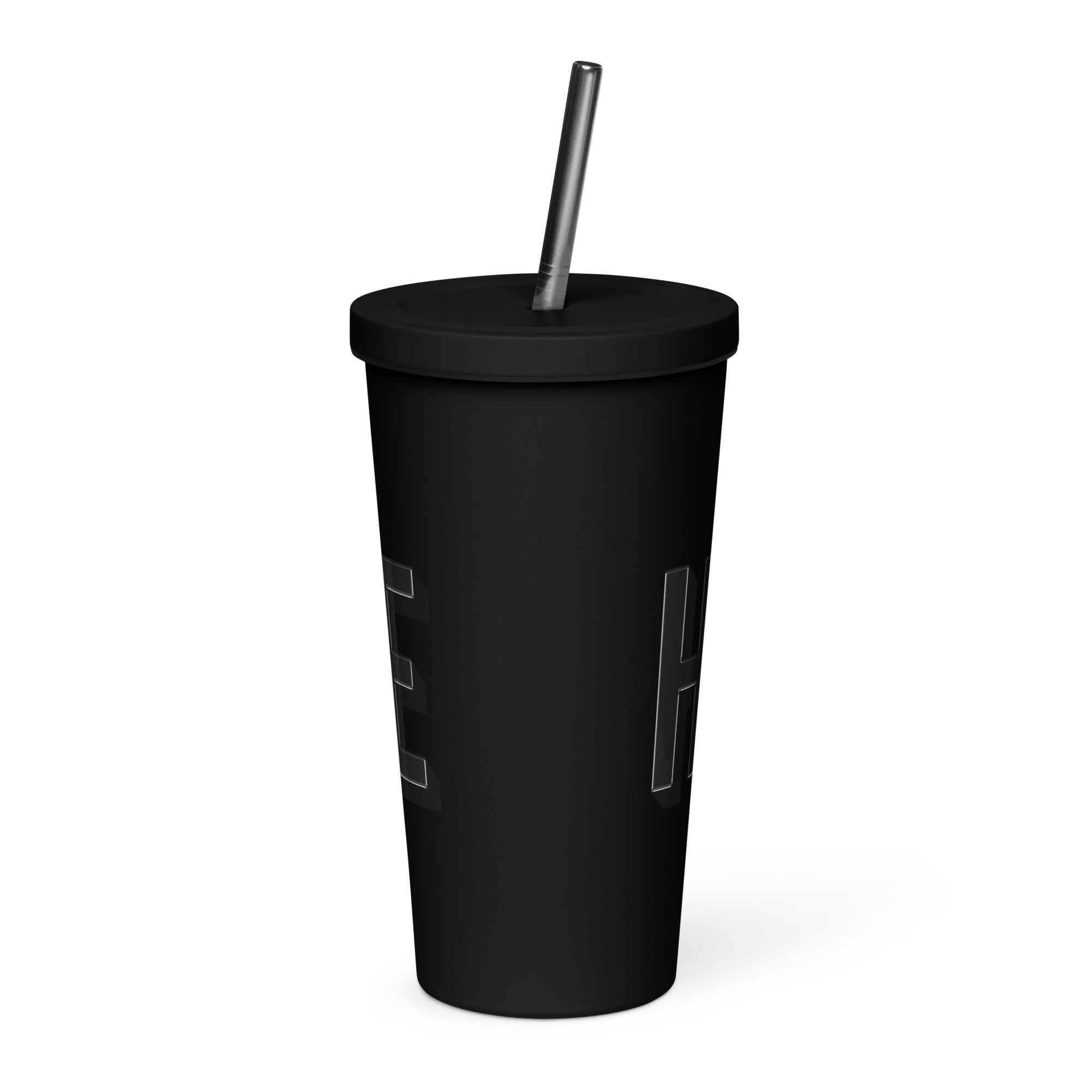 Insulated Hustle Tumbler ~ with a straw