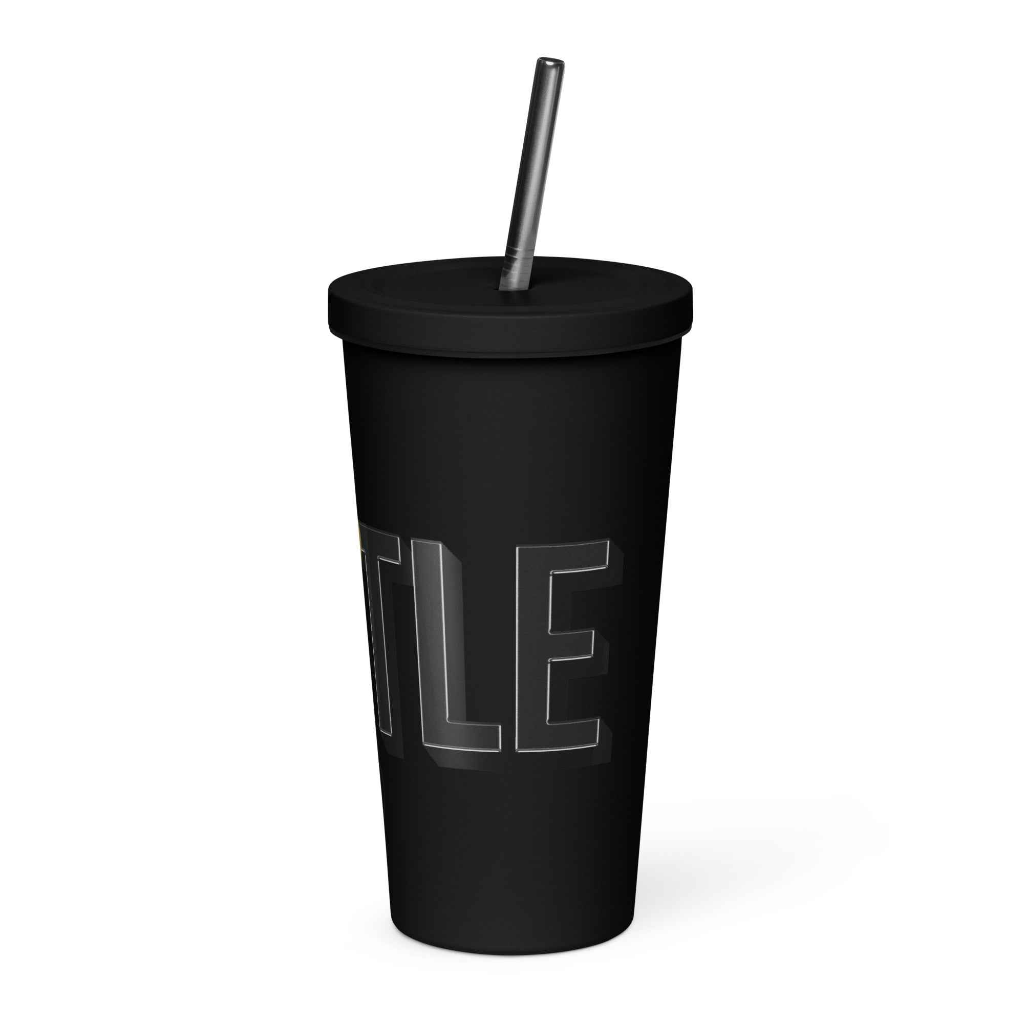 Insulated Hustle Tumbler ~ with a straw