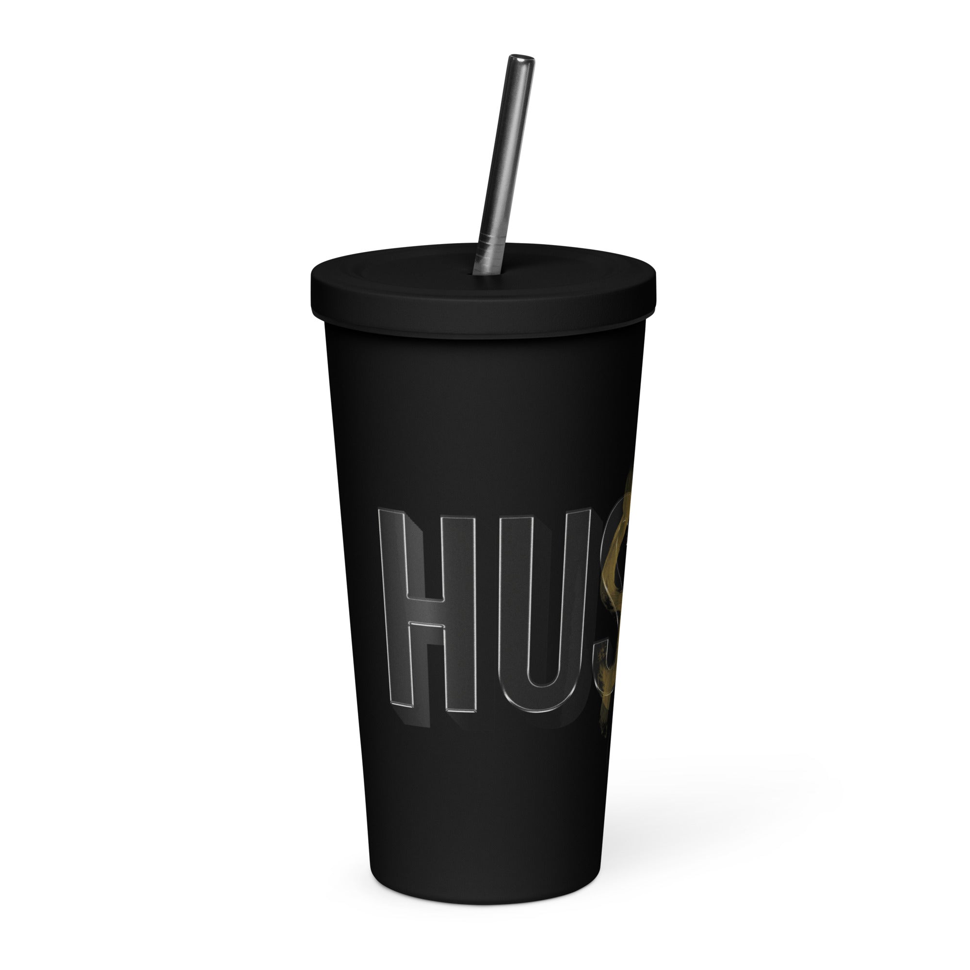 Insulated Hustle Tumbler ~ with a straw