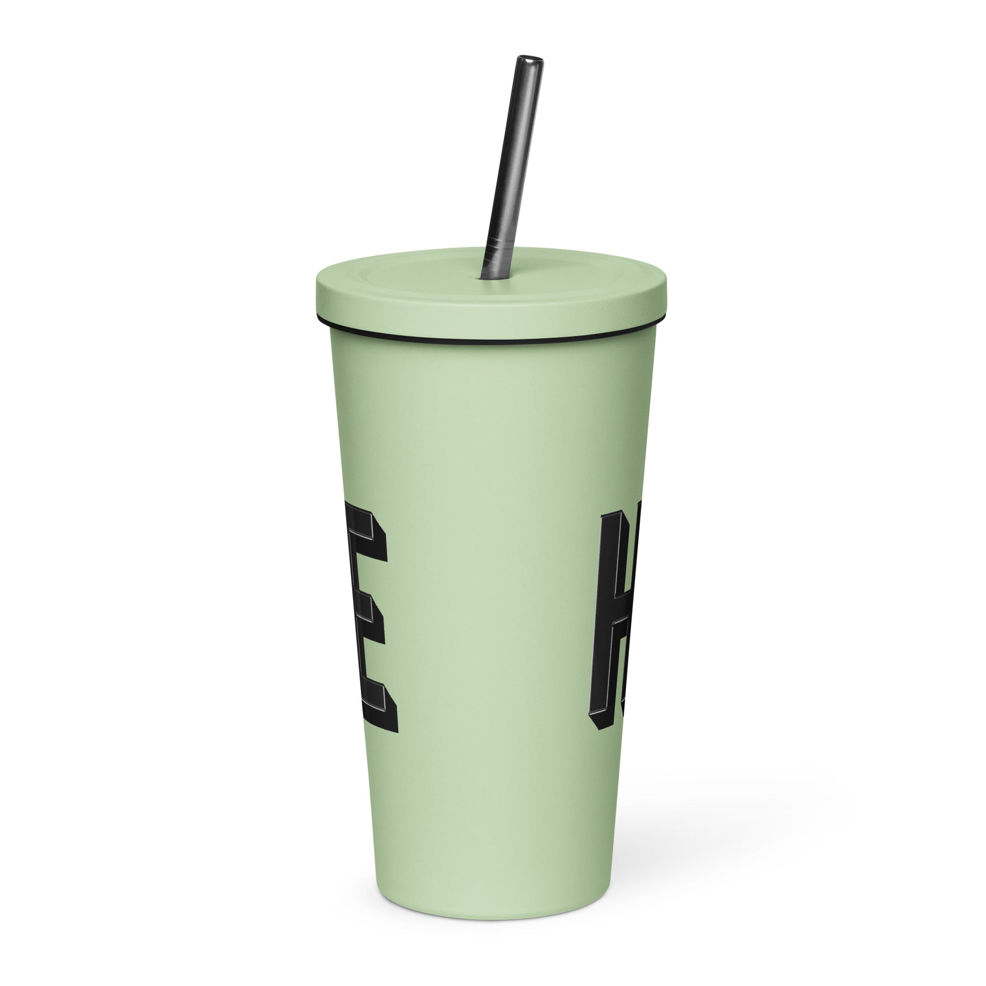 Insulated Hustle Tumbler ~ with a straw