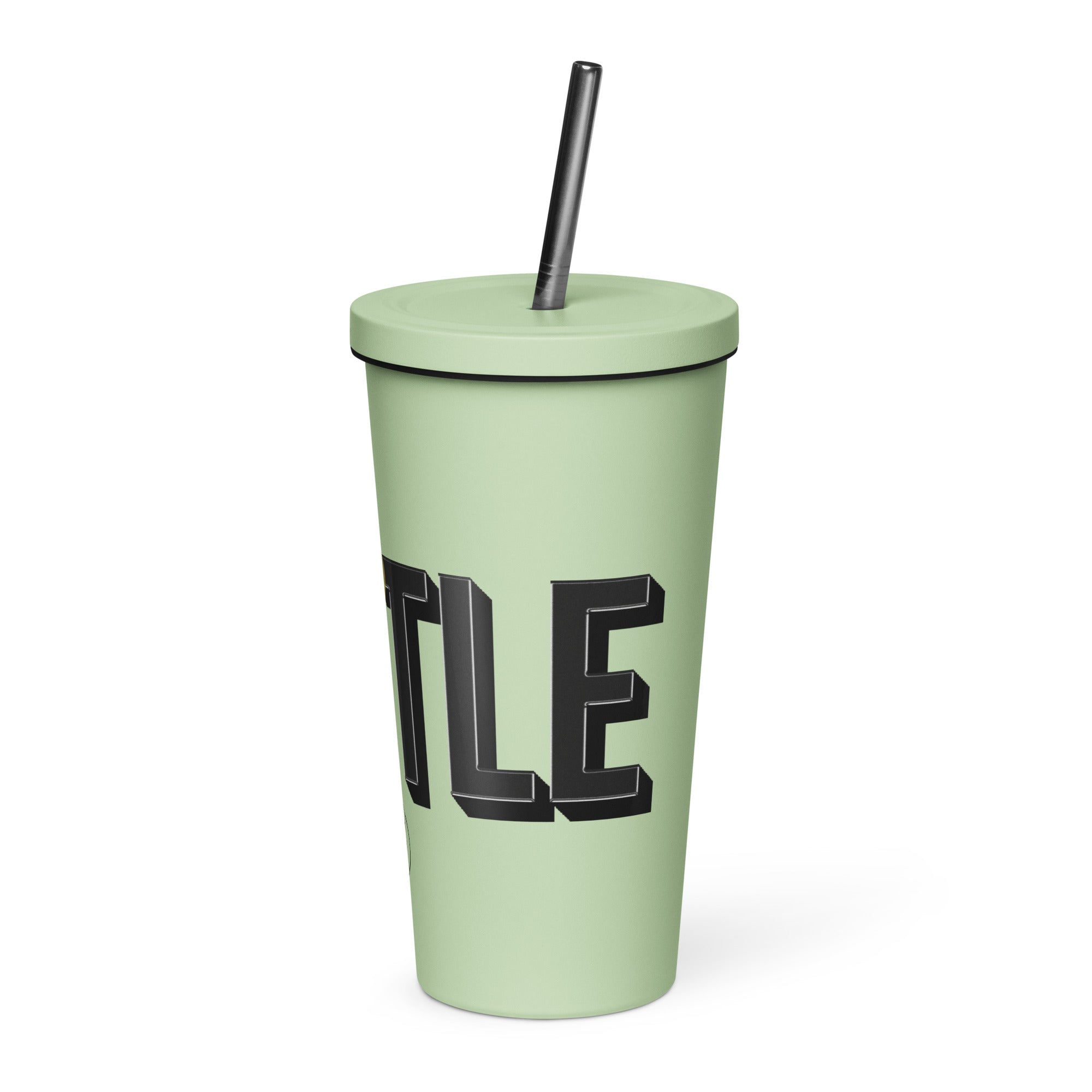 Insulated Hustle Tumbler ~ with a straw