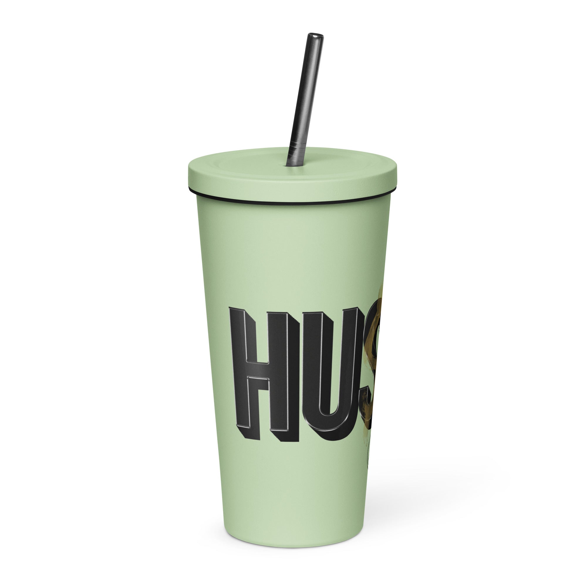 Insulated Hustle Tumbler ~ with a straw