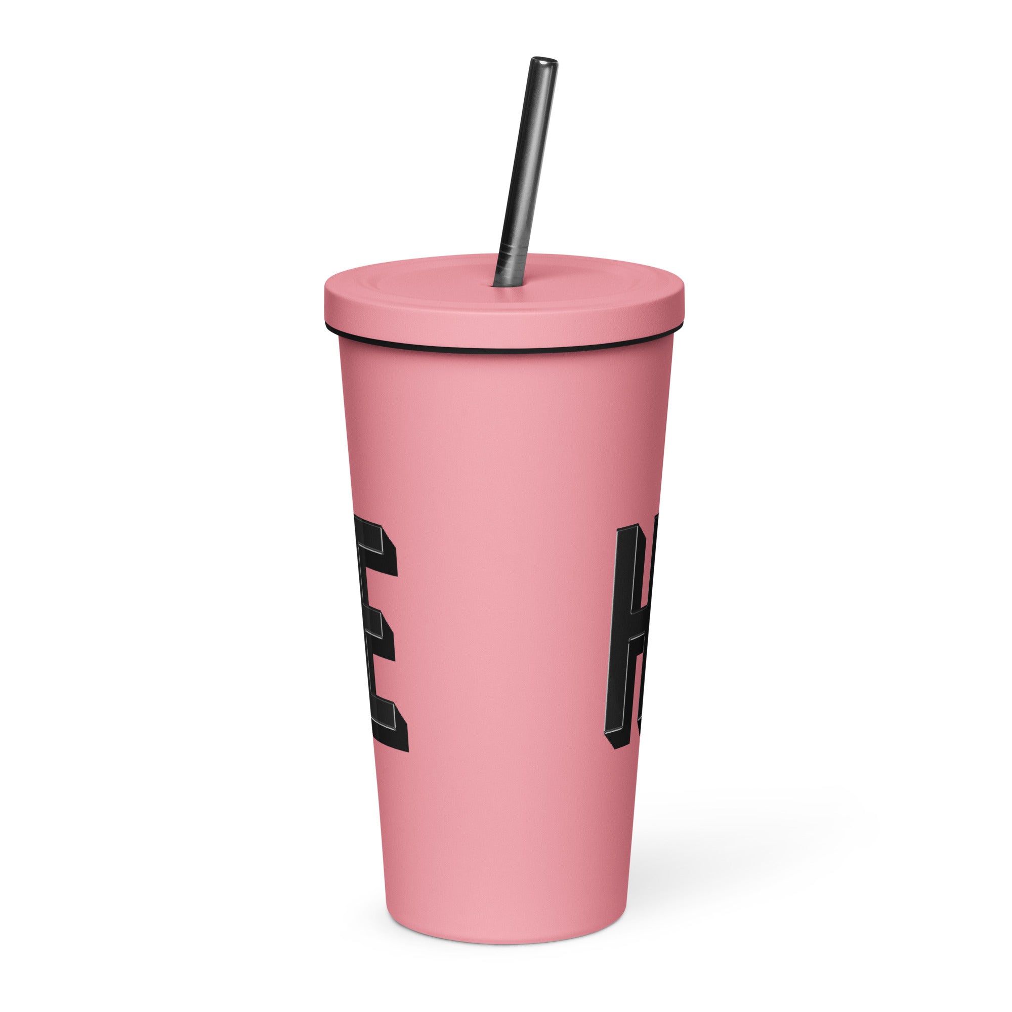 Insulated Hustle Tumbler ~ with a straw