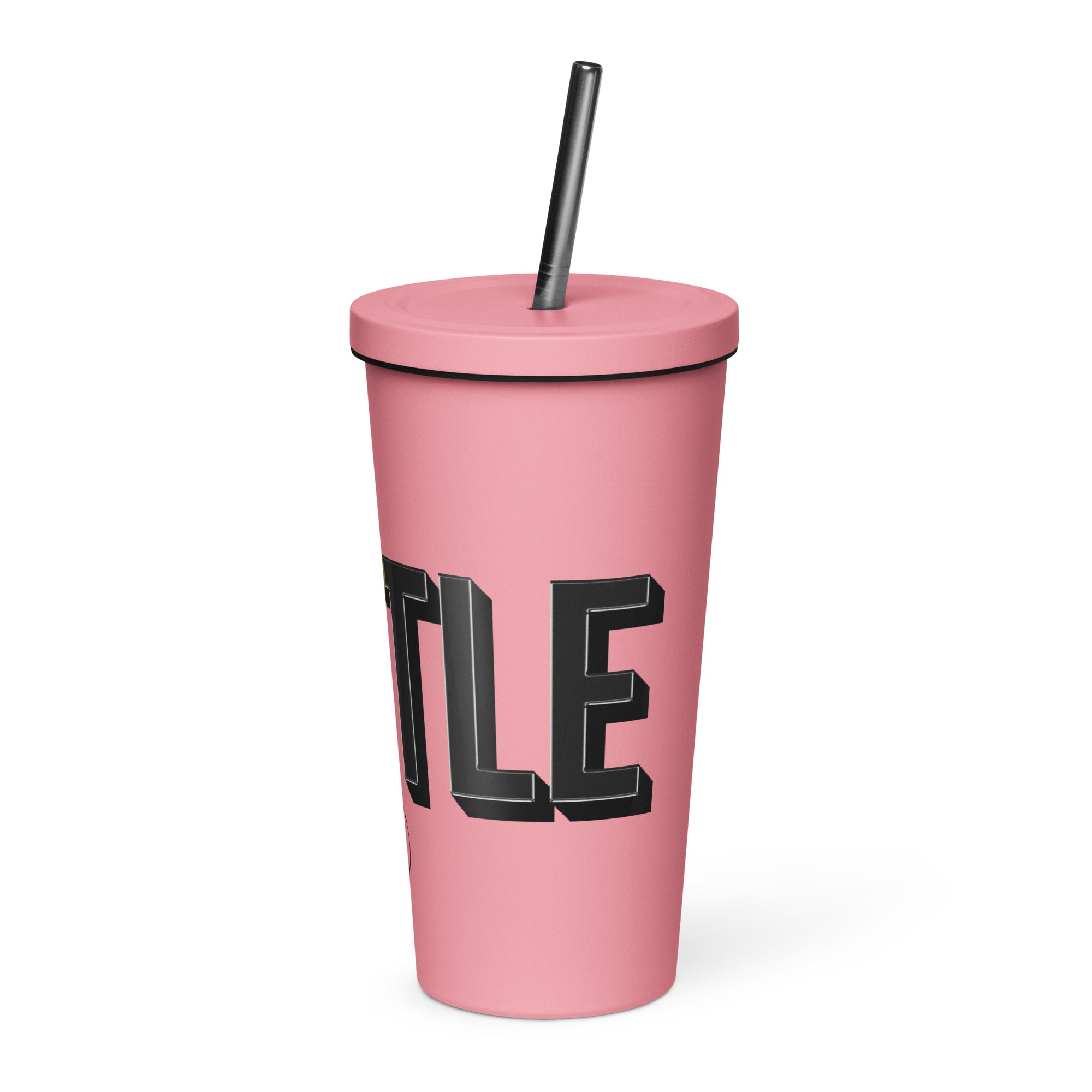 Insulated Hustle Tumbler ~ with a straw