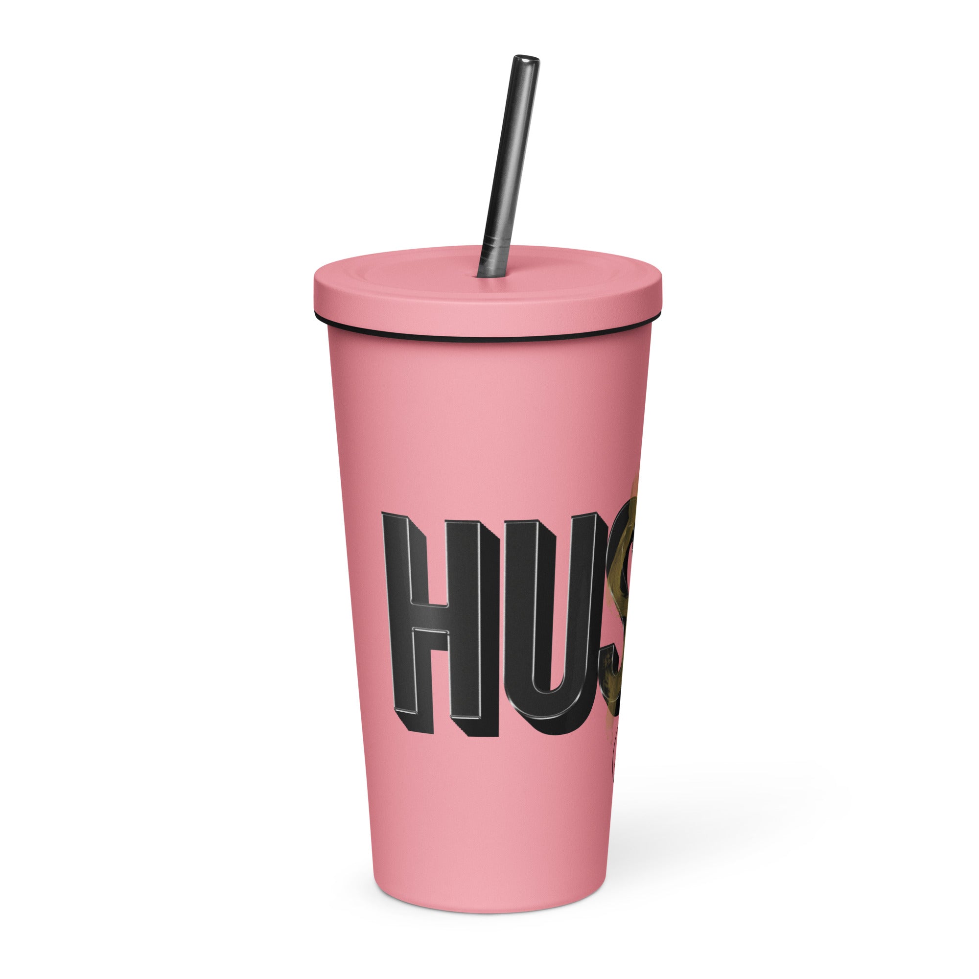 Insulated Hustle Tumbler ~ with a straw