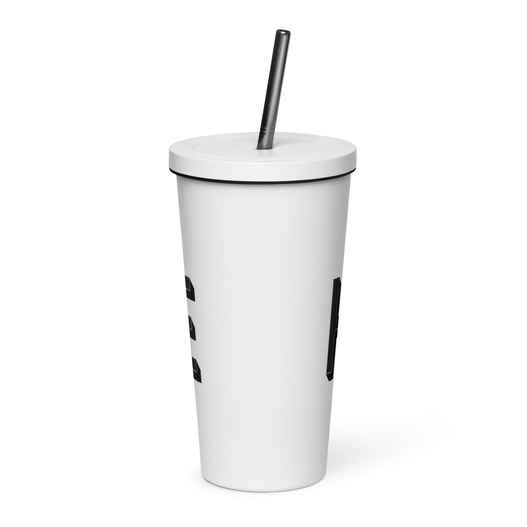 Insulated Hustle Tumbler ~ with a straw