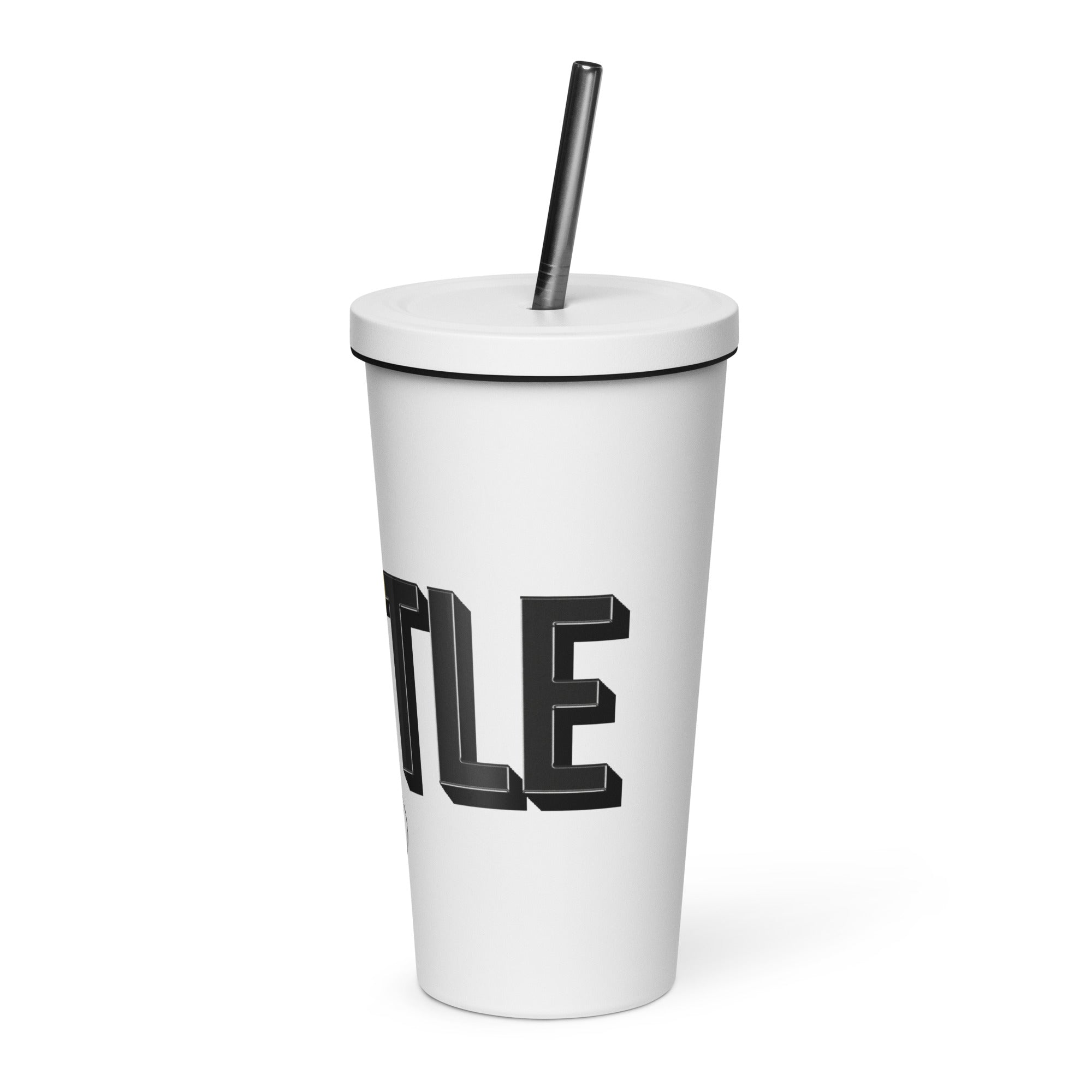 Insulated Hustle Tumbler ~ with a straw