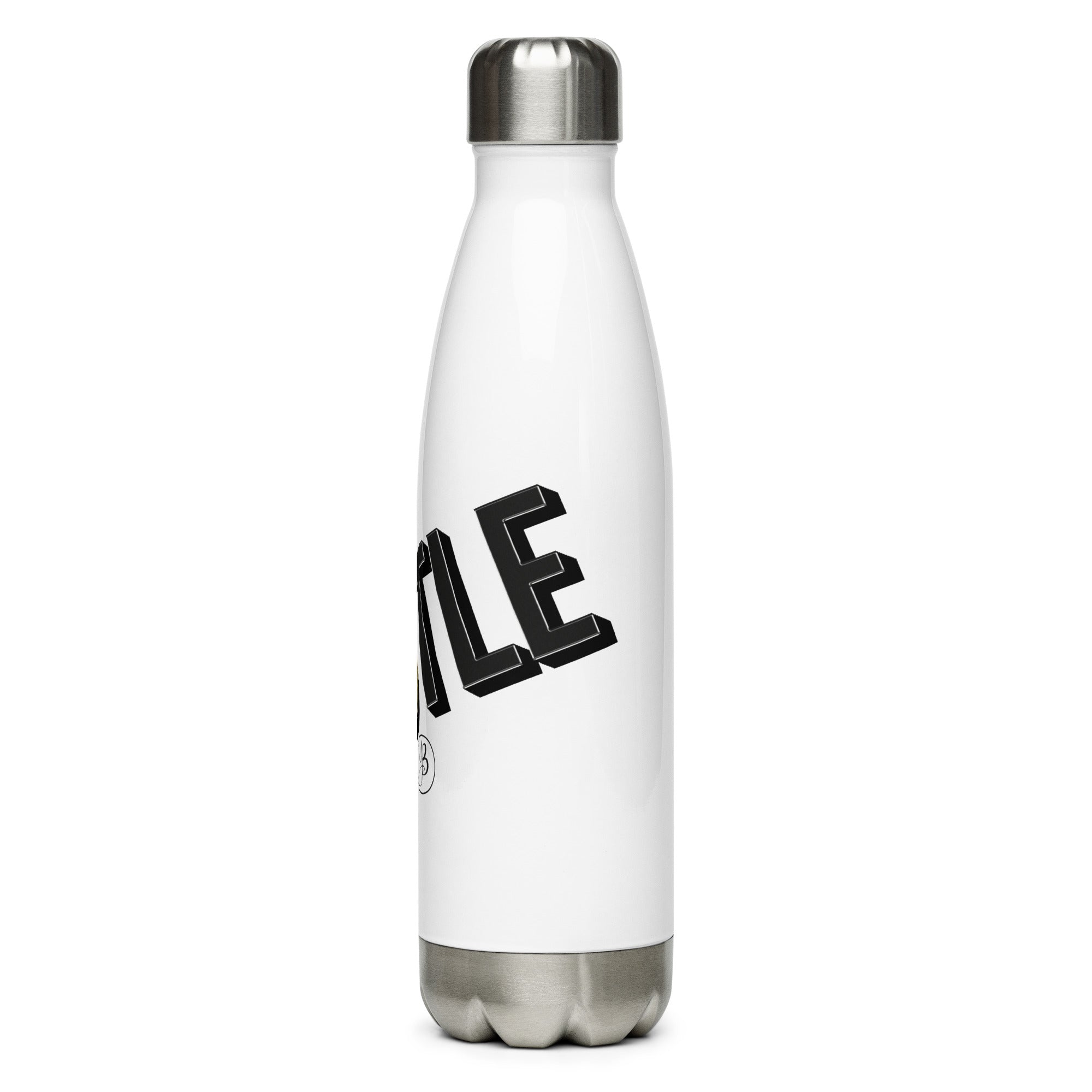 Stainless steel hustle water bottle