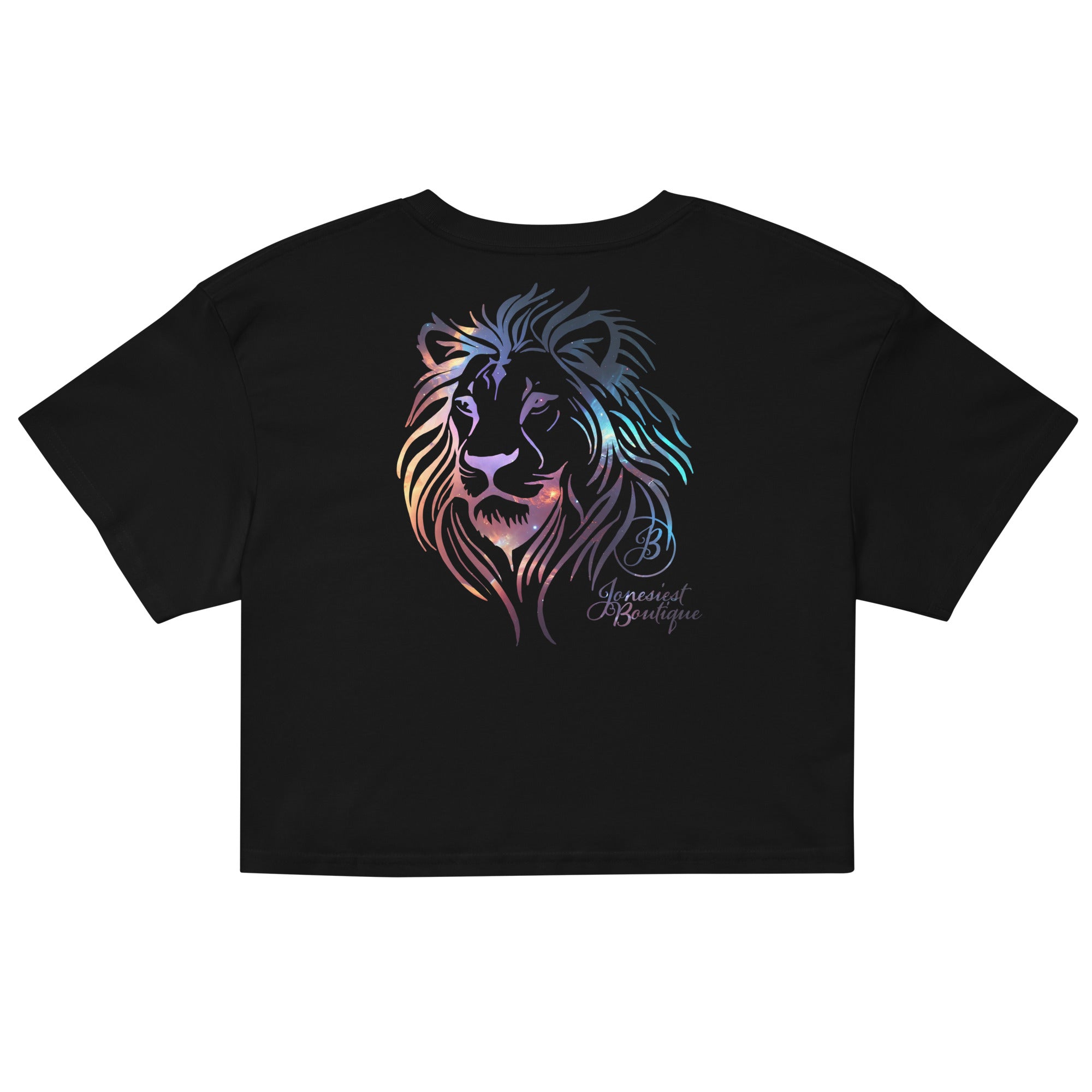 Lion Black crop top